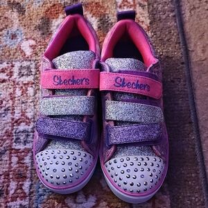 Skechers Kids' Sparkly Pink and Purple Sneakers